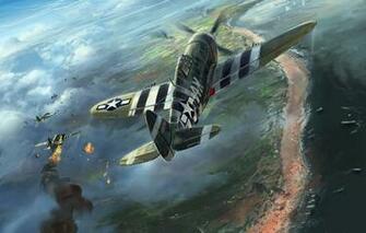 Wallpaper Ww2 P Thunderbolt Energo5 Aviation Art Image For