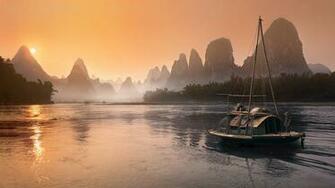 Lijiang River In The South Of Village Xingping Near Guilin