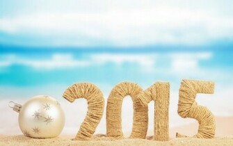 Beach Christmas Baubles Happy New Year Image