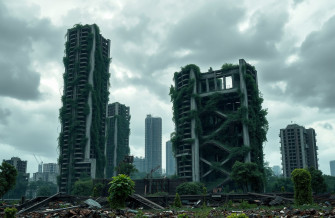Destroyed City Background