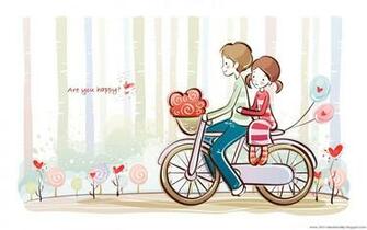 Cute Cartoon Couple Love HD Wallpaper For Valentines Day