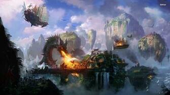 Dragon Burning Down The City Wallpaper