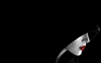 Lipstick Monk Selective Coloring Hooded Black Background Red