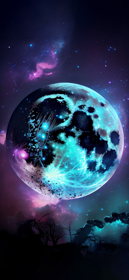 Galaxy Moon Wallpaper Aesthetic iPhone 4k