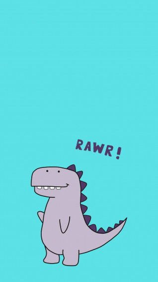 Cute Dinosaur iPhone Rawr Art Wallpaper