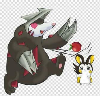 Excadrill And Emolga Brown Pokemon Illusdtration Transparent