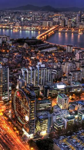 At Night South Korea iPhone 5s Wallpaper