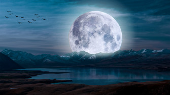 Moon Wallpaper 4k Aesthetic Night Landscape Lake