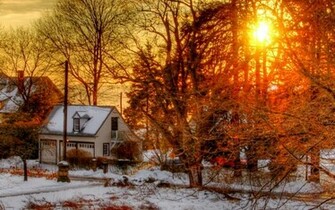 Orange Winter Sun Desktop Pc And Mac Wallpaper