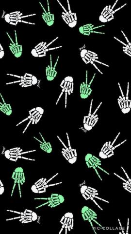 Skull Hands Peace Sign Wallpaper On We Heart It