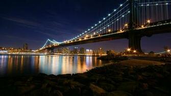 Manhattan Bridge At Night HD Wallpaper Digitalhint Net
