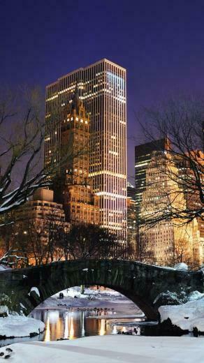 New York City At Night From Central Park In The Snow Travel