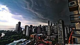 Clouds Over Chicago Wallpaper Storm