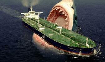 Megalodon Takes A Bite Of Ship Wallpaper