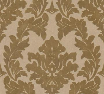 Baroque Flocked Vintage Damask Velvet Wallpaper Gold