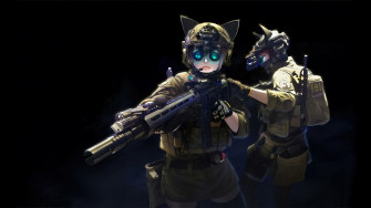 Anime Girls Fbi Swat 4k Phone iPhone Wallpaper 444a