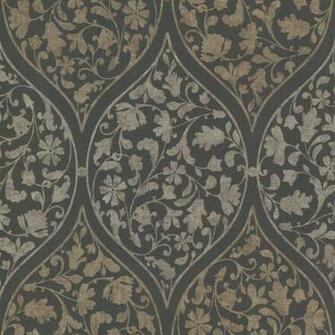 Beacon House Adelaide Ogee Floral Charcoal Wallpaper