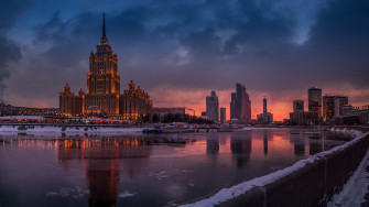 Desktop Wallpaper Moscow Russia Winter Pier Rivers