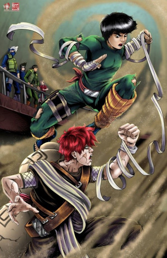 Gaara Vs Rock Lee Naruto Uzumaki Art Anime Drawings