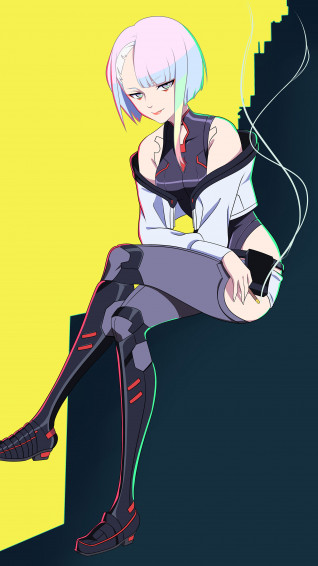 Cyberpunk Edgerunners Lucy Smoking 4k Wallpaper iPhone HD Phone