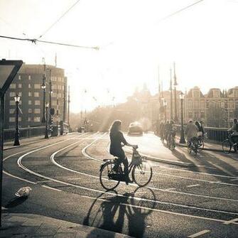 Girl On A Bike In Amsterdam Wallpaper For Samsung Galaxy Tab