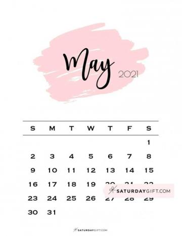 Cute Printable May Calendar Saturdaygift