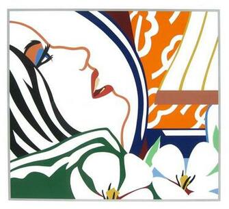 Tom Wesselmann Bedroom Face With Orange Wallpaper Silkscreen