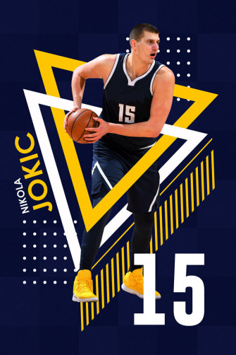 Nikola Jokic Nba Joker Denver Nuggets Center Art Wall Room Poster