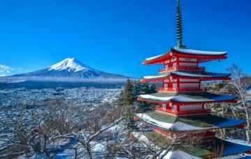 Wallpaper Winter Mountain The Volcano Japan Fuji Panorama