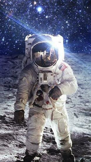 Psychedelic Astronaut Moon Pixshark Image