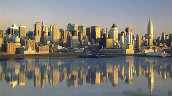 Buildings City New York Reflected Picture Nr