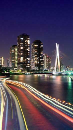 City Lights Tokyo iPhone 5s Wallpaper