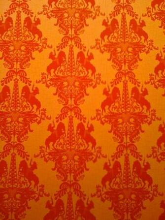 Orange Damask Printed Backdrop