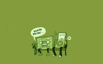 Back In My Day Cassette Tape Talking To An Ipod Funny Wallpaper