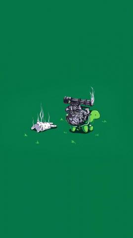 Rabbit And Turtle iPhone Wallpaper
