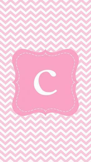 iPhone Pink Lock Screen Wallpaper Chevron Initial