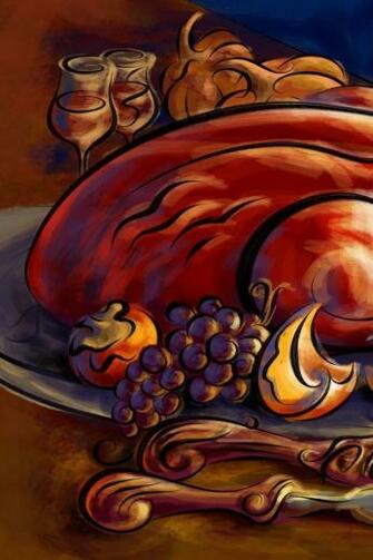 Turkey Thanksgiving Candles Bird Wallpaper Art HD