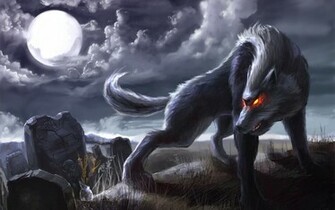 Wolf Moon Desktop HD Wallpaper Animals