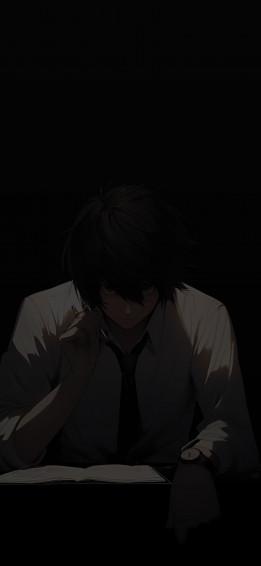 Death Note L Black Art Wallpaper Dark Anime iPhone