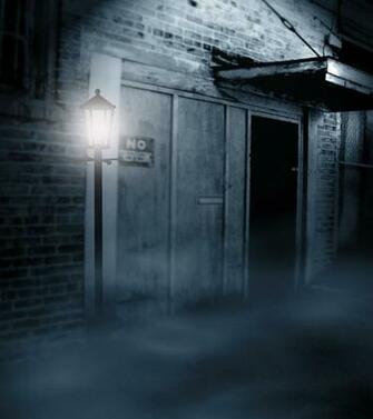 Premade Background Haunted Street By H Stock