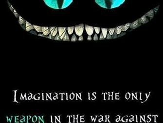Alice In Wonderland Quotes Imagine Cheshire Cat Wallpaper