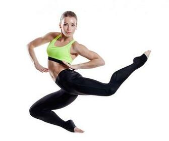 Wallpaper Fitness Sports Young Woman Jump Uniform White Background