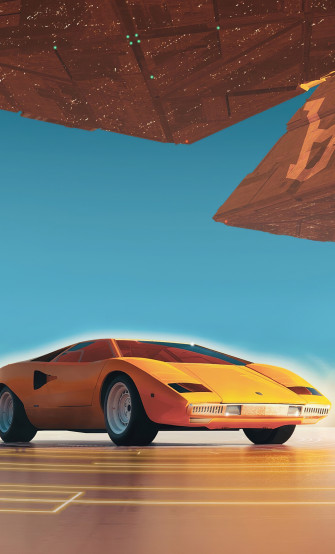 Lamborghini Countach Pyramids iPhone HD 4k