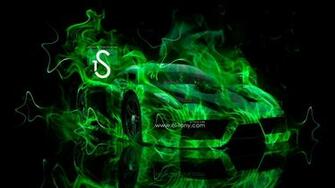 Green Fire Wallpaper Ferrari Enzo Abstract Car