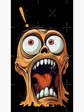 Surprised Zombie Funny Horror Ghoul Cartoon Poster For