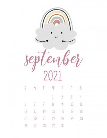 September Rainbows Calendar