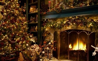 Christmas Fireplace Wallpaper Was