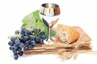 Holy Communion Elements On White Background