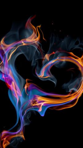 Hot Background Fire Heart Wallpaper Art