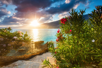 Vouti Beach Kefalonia Greece Incredible Summer Sunrise By The